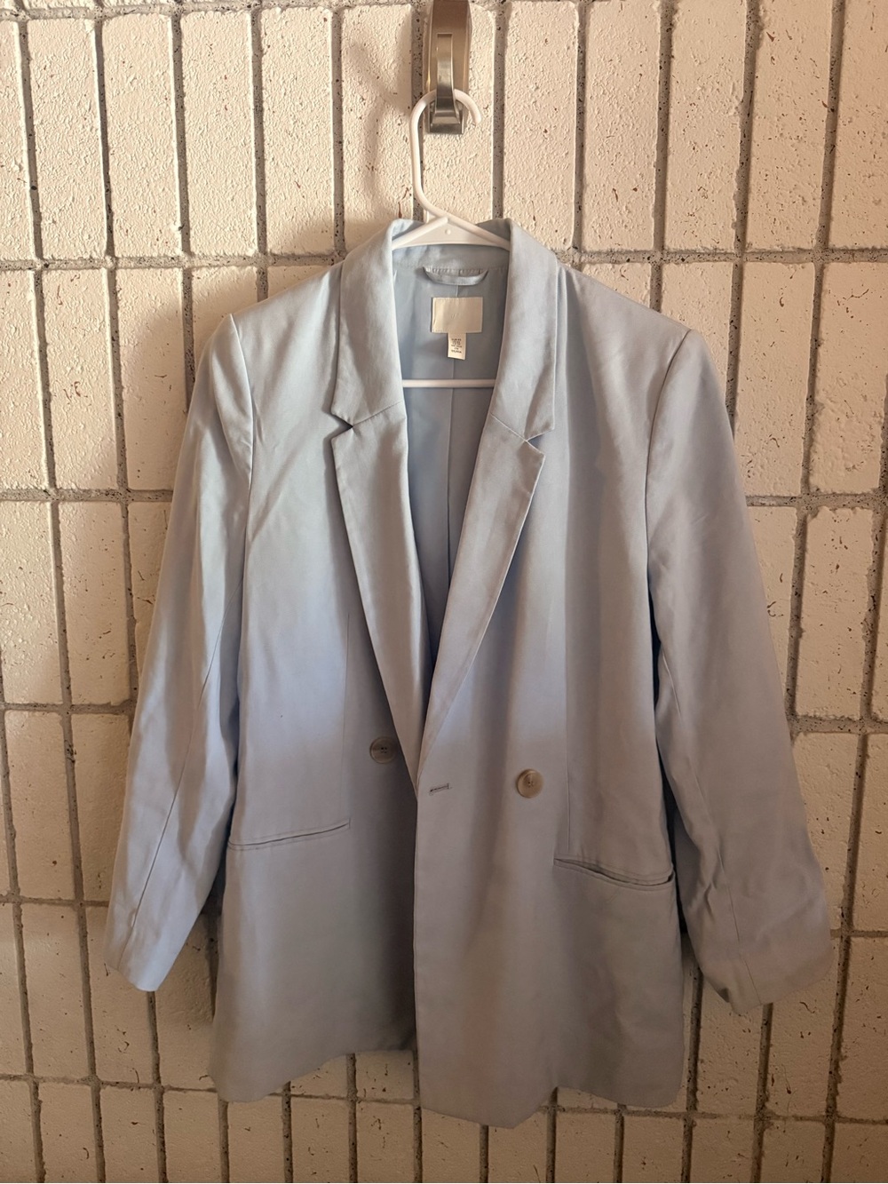 H&M Light Blue Double-Breasted Blazer